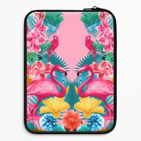 Flamingo and Tropical garden Laptop Sleeve Soft Detail Shock Proof