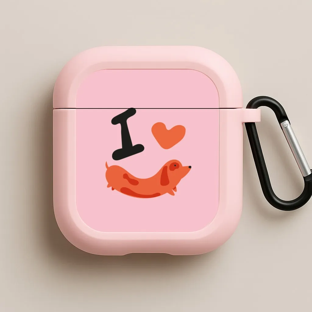 I love Dachshunds AirPods Case Creative Silicone Cover