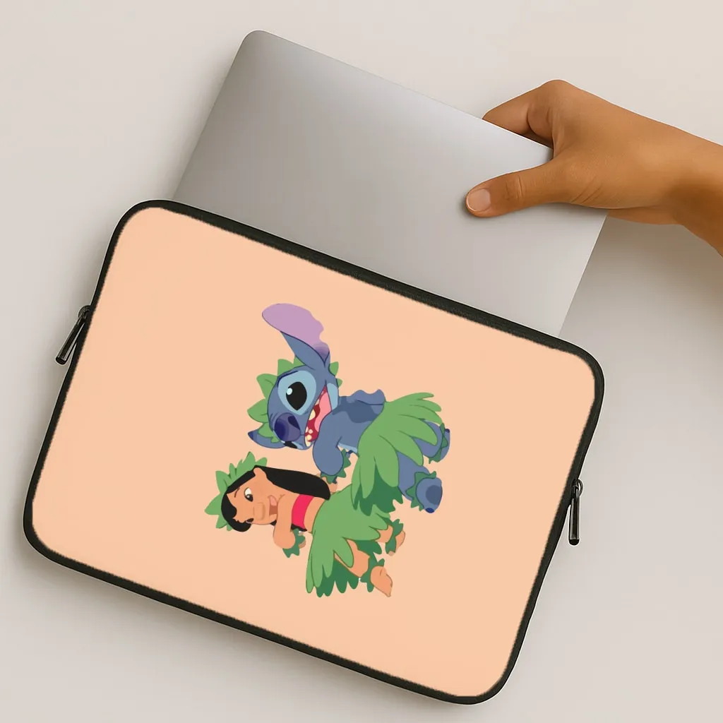 Lilo And Alien Blue Hoola Laptop Sleeve Transparent Edge Gloss Surface Layer