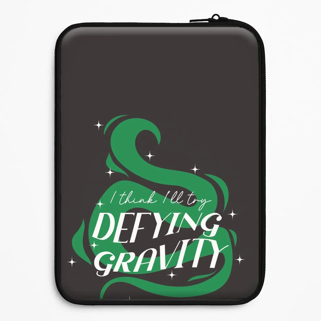 I Think I'll Try Defying Gravity Laptop Sleeve Hybrid Pattern Design Modern Build