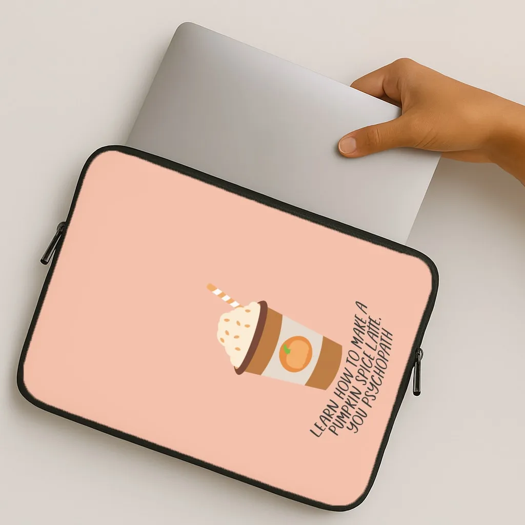 Refined Pattern Learn How To Make A Pumpkin Spice Latte - Halloween Queens Laptop Sleeve