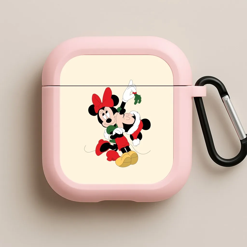 Durable Keychain Case Durable Protective Bag Mistletoe Fairytale Mice - Christmas AirPods Case
