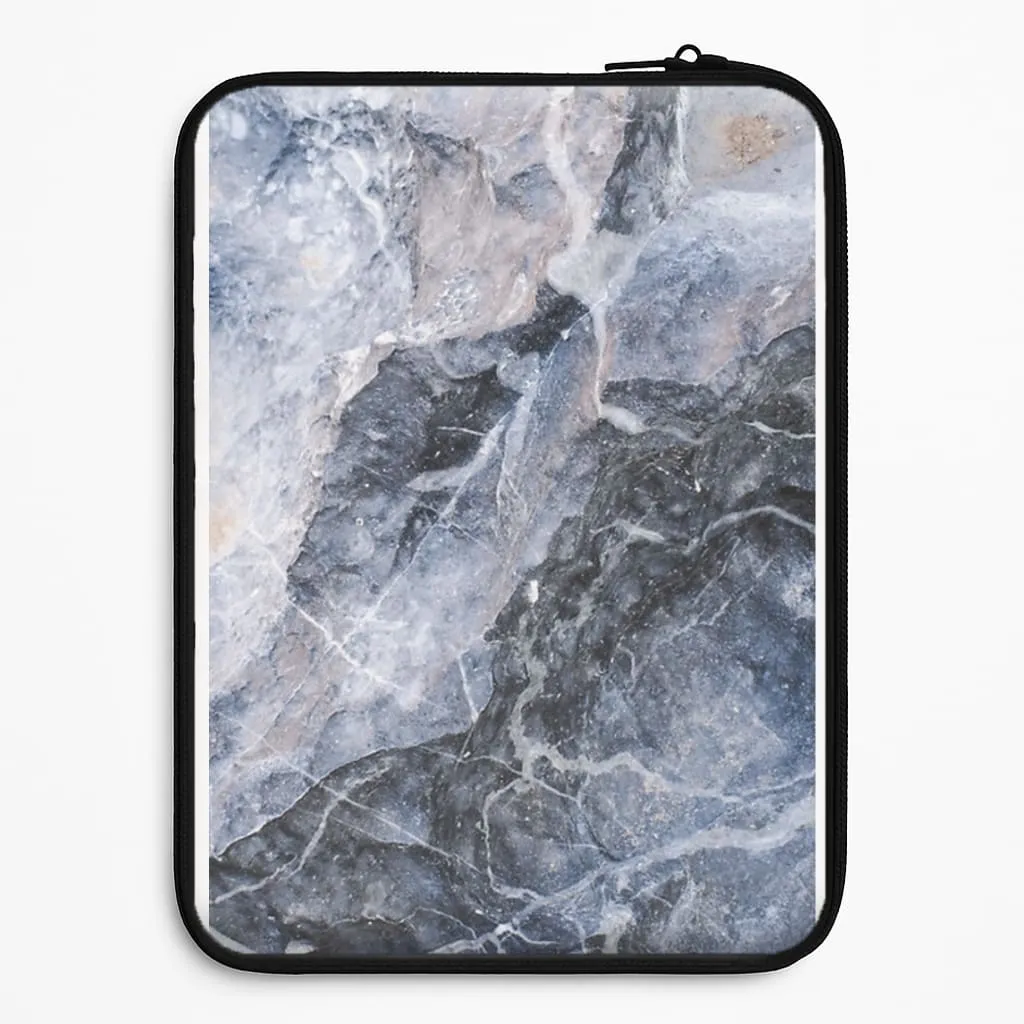 Grey and White Marble Laptop Sleeve Port Protection