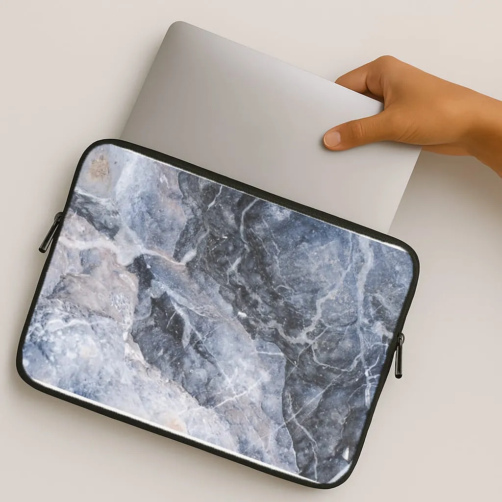 Grey and White Marble Laptop Sleeve Grip Texture Soft Feelings