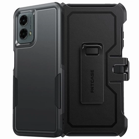 FNTCASE for Moto G 5G 2024 Case: Dual Layer Military Grade Drop Protection Phone Cover with Belt-Clip Holster | Rugged Durable Heavy Duty Shockproof Protective Bumper Tough Modern Grip Flexible Material