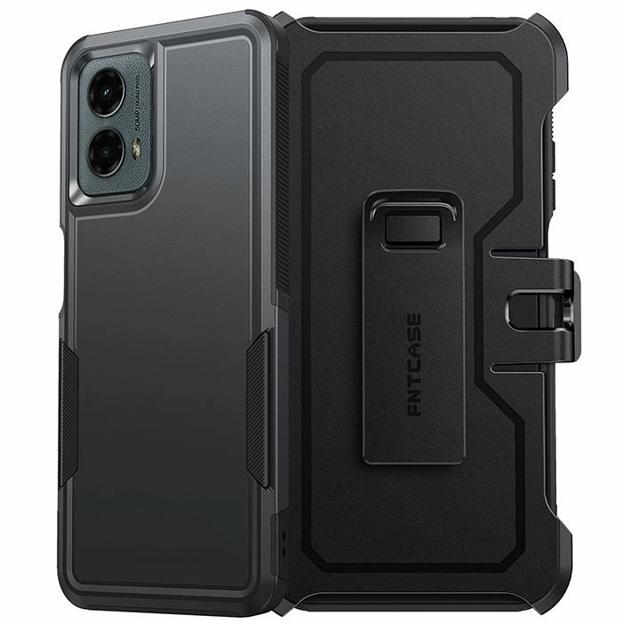 FNTCASE for Moto G 5G 2024 Case: Dual Layer Military Grade Drop Protection Phone Cover with Belt-Clip Holster | Rugged Durable Heavy Duty Shockproof Protective Bumper Tough Modern Grip Flexible Material