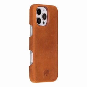 Mason Full-Grain Leather MagSafe Case ?C iPhone 16 Pro Max, Golden Brown Premium Texture Layer Premium Finish
