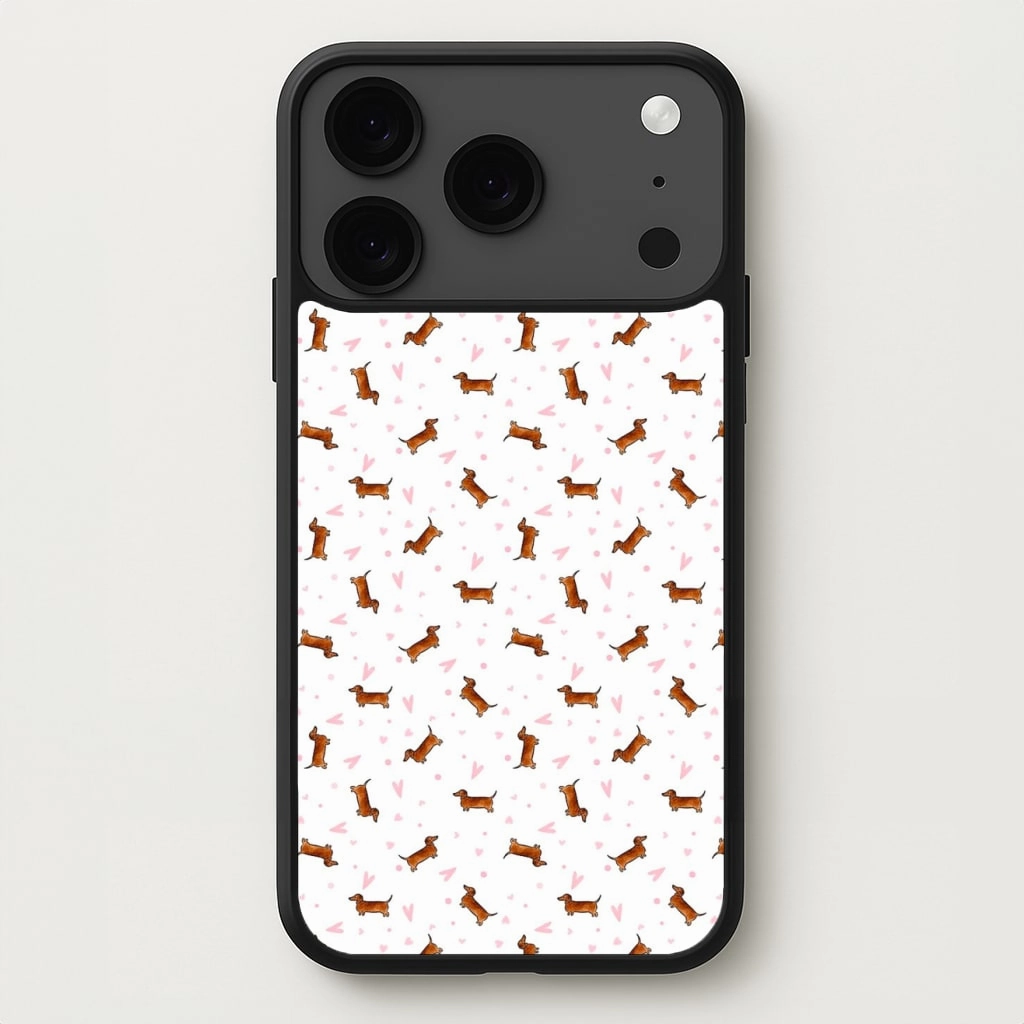 Dachshund Pattern - White Phone Case Elegant Style