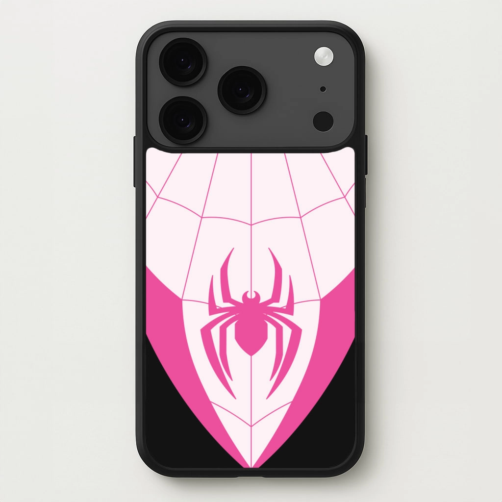 Pink And Black Spider Costume Phone Case Elegant Finish Light Frame