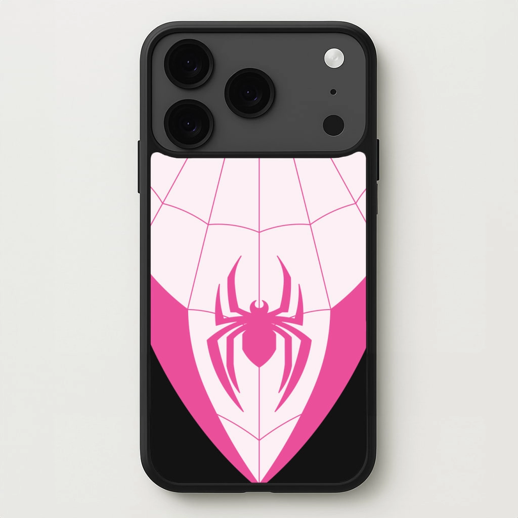 Luxury Texture Finish Pink And Black Spider Costume Phone Case