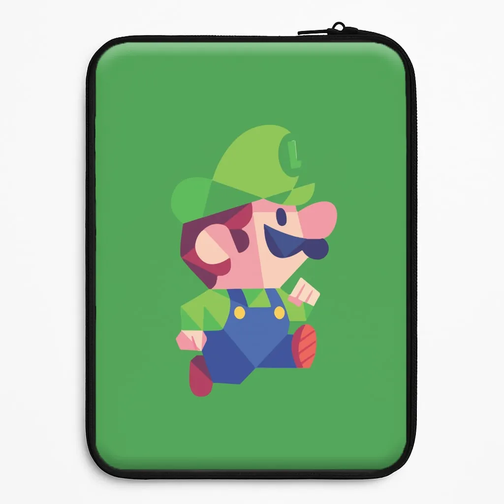 Flexible Texture Running Luigi - Mario Laptop Sleeve