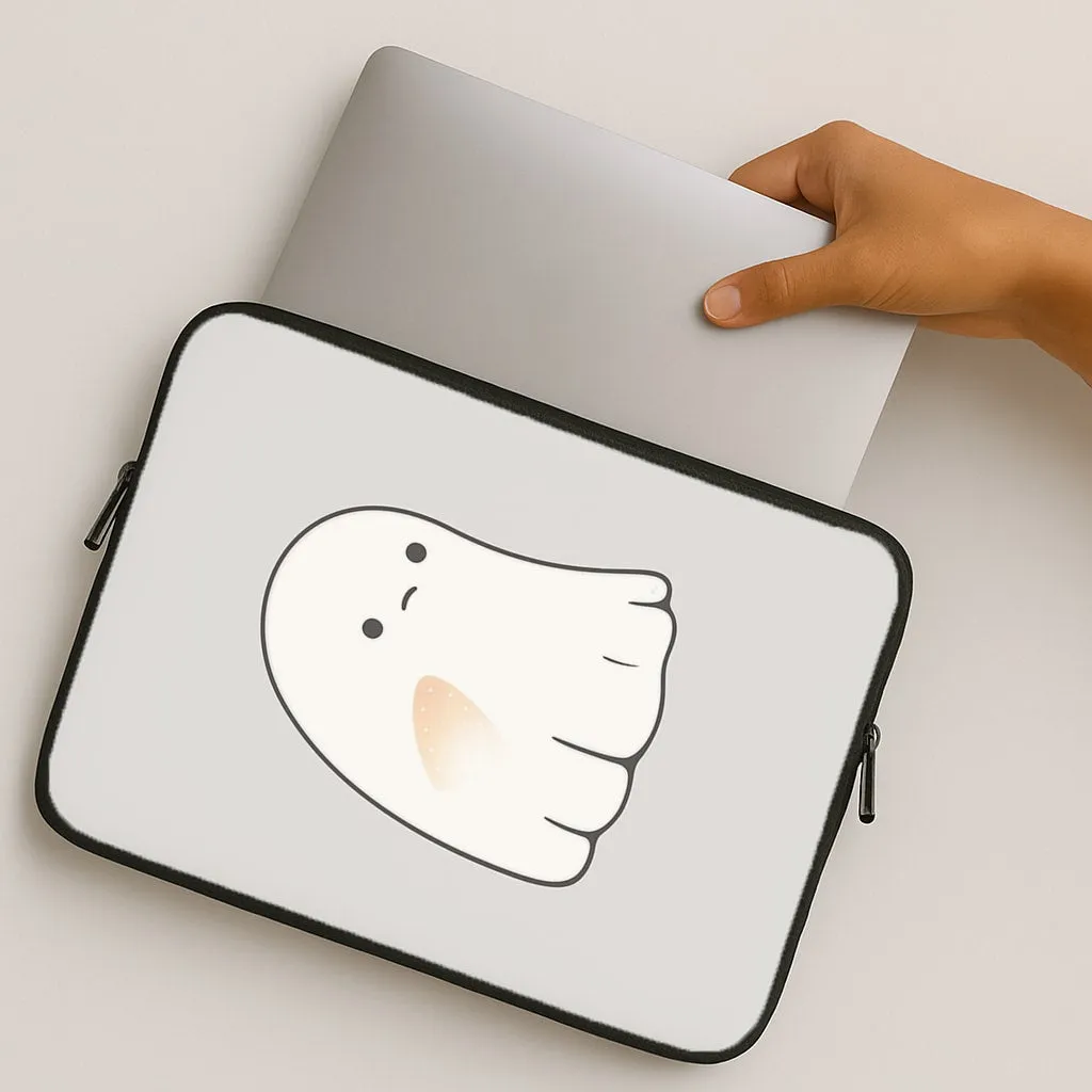 Elegant Texture Slim Protection Sad Ghost Halloween Laptop Sleeve