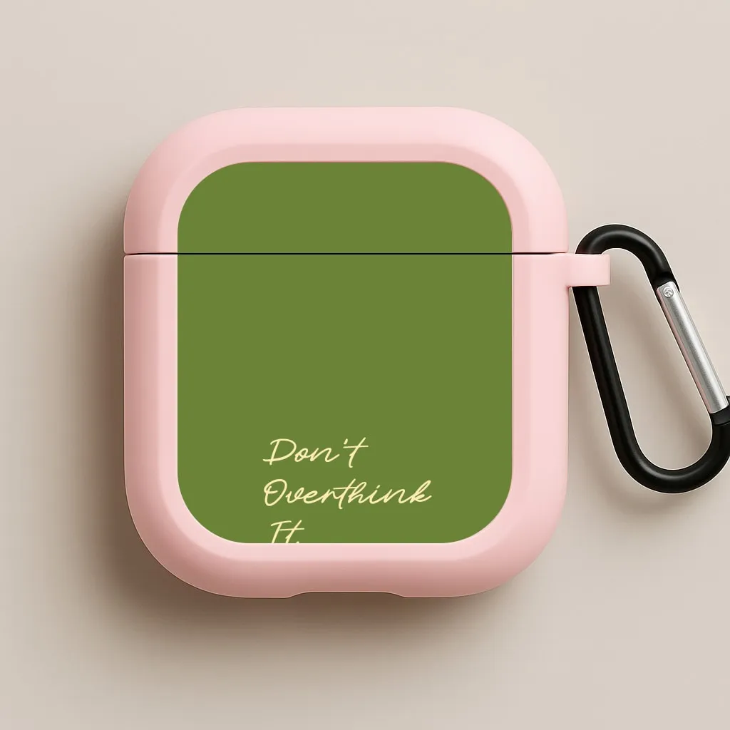 eco vegan protector Sage Green Don't Overthink It AirPods Case