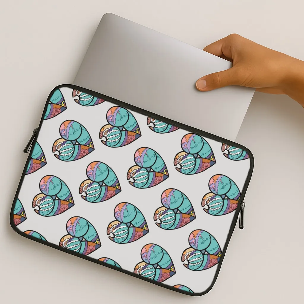 Sally And Jack Heart Pattern - TNBC Laptop Sleeve Minimal Detail Texture