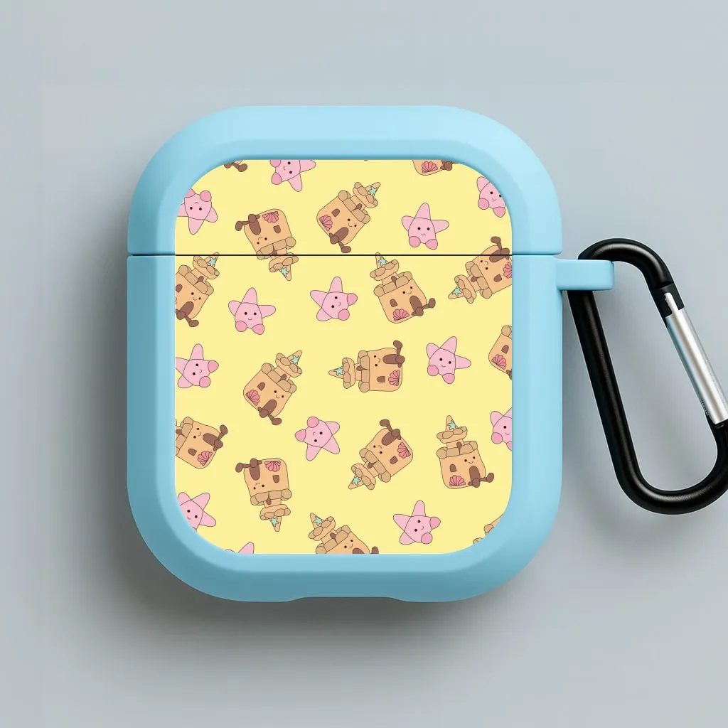 Sandcastles And Stars Pattern AirPods Case scratch resistant coating Stylish Texture Finish