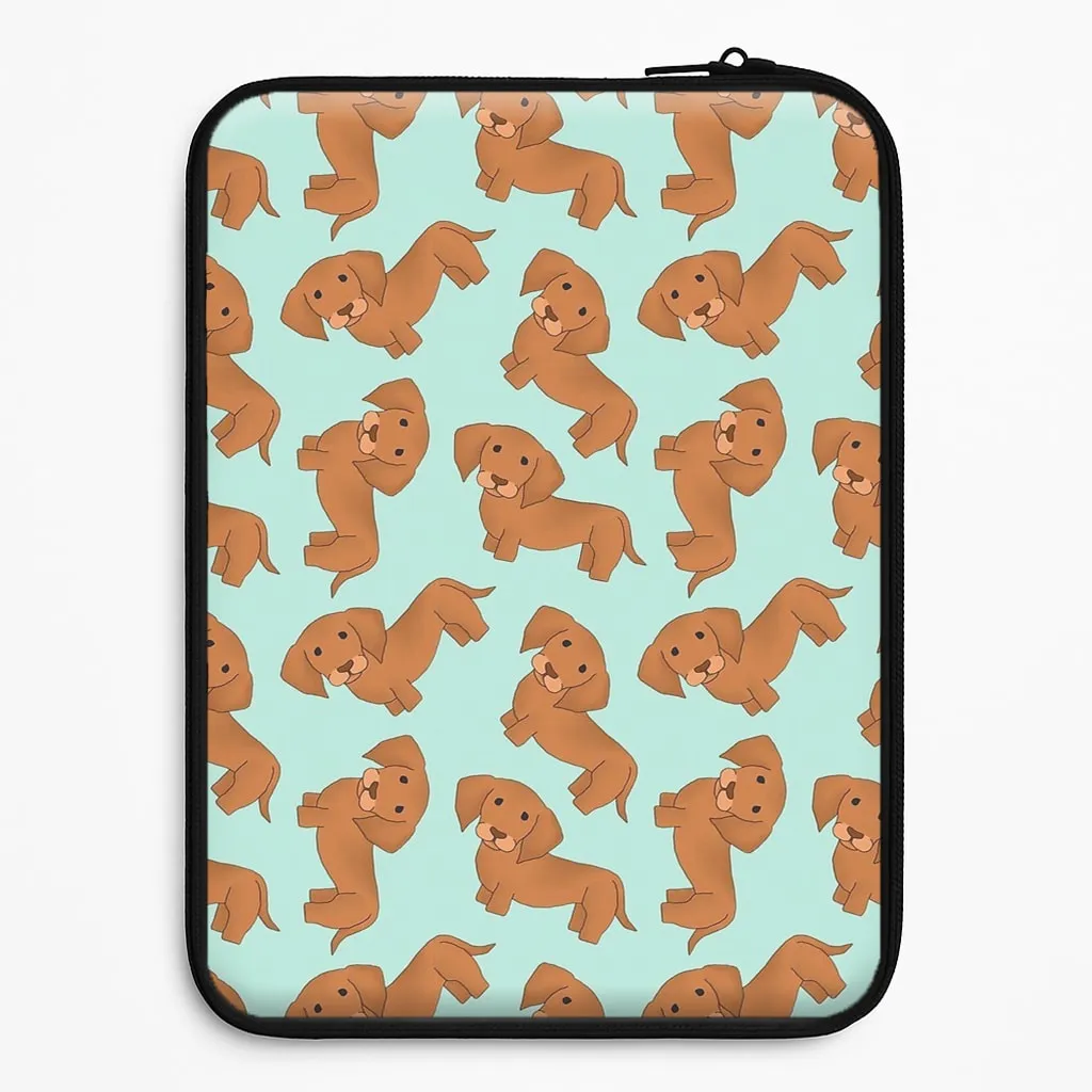 Comfort touch Shock Absorbing Sausage Dog Pattern Laptop Sleeve