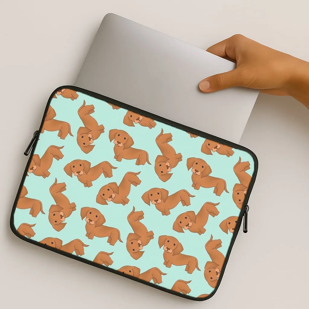 Soft Edging Minimal Cover Sausage Dog Pattern Laptop Sleeve