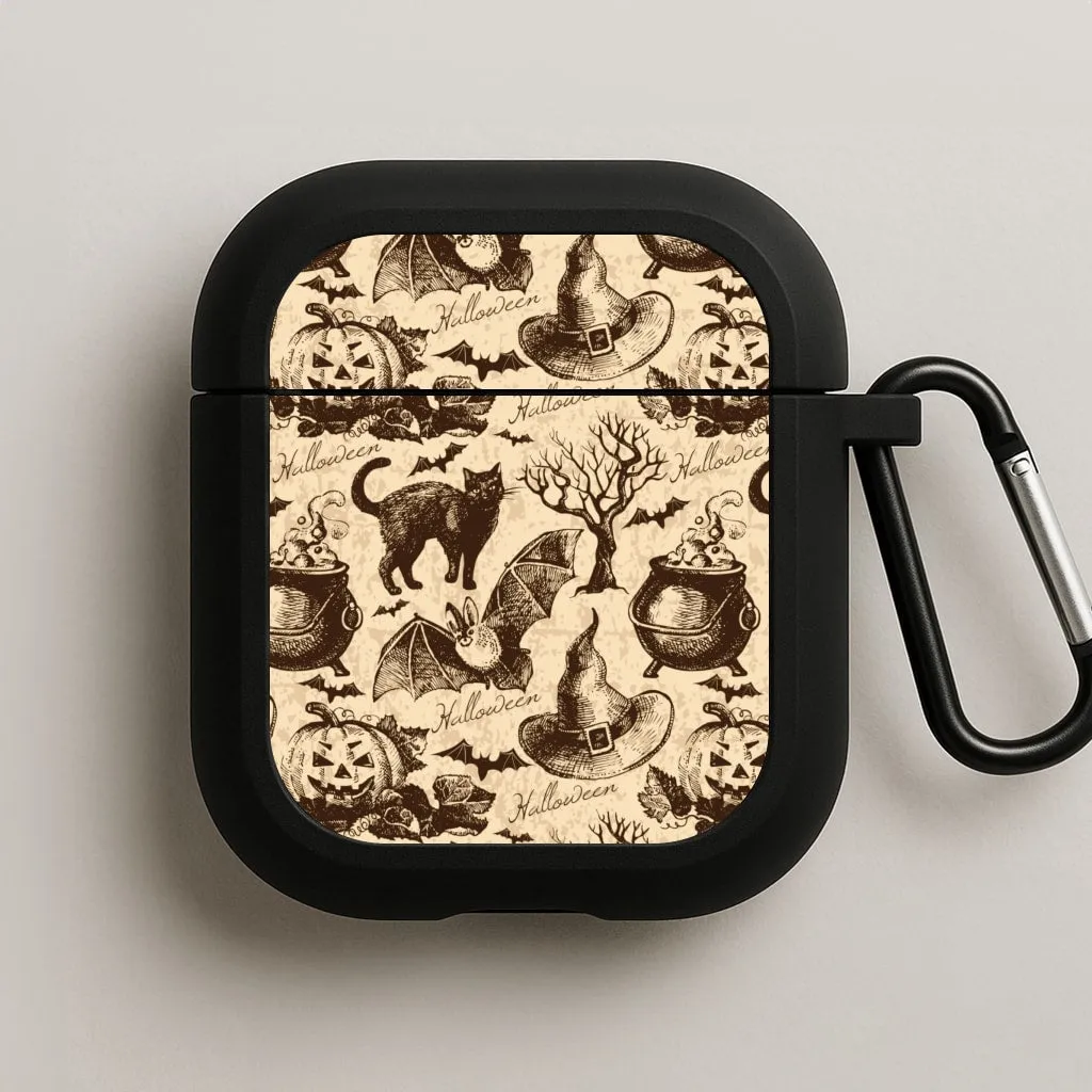 Lightweight Daily Holder Vintage Halloween Pattern AirPods Case