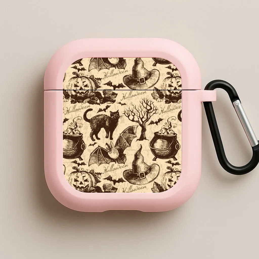Durable Design Shell Vintage Halloween Pattern AirPods Case