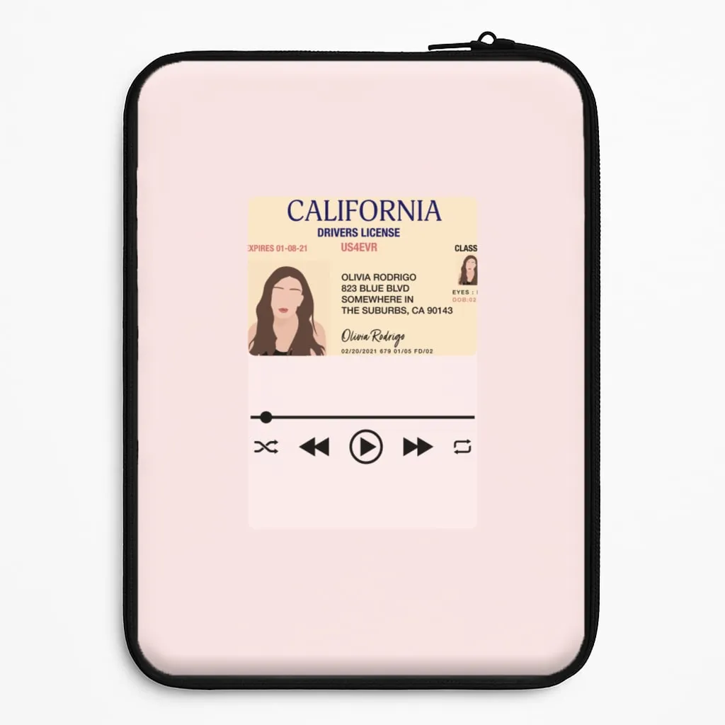 Clear Frame Polished Finish Texture Drivers License - Olivia TikTok Laptop Sleeve