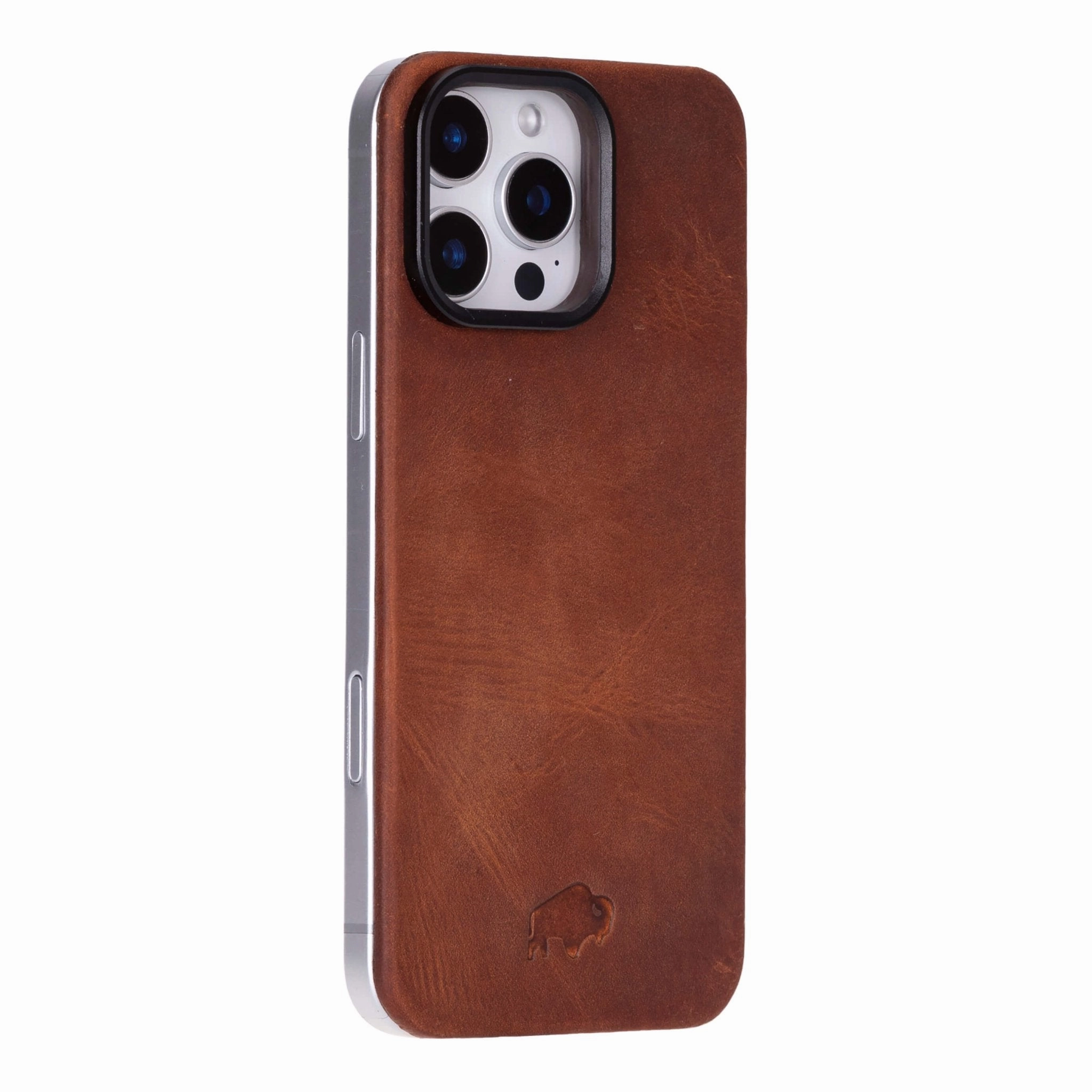 Subtle Touch Slim Texture Rohan MagSafe Leather Back Case - iPhone 16 Pro Max, Golden Brown
