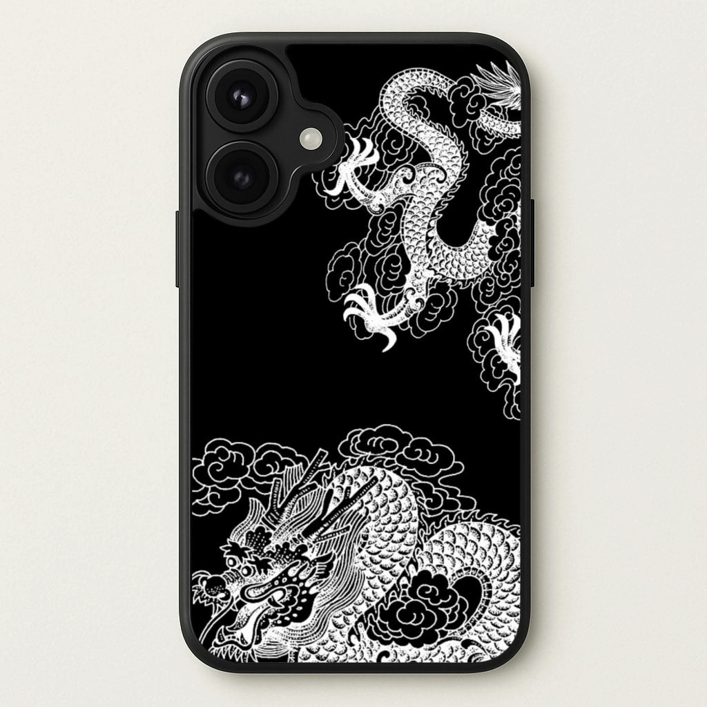Durable Look Wireless charging White Dragon Phone Case