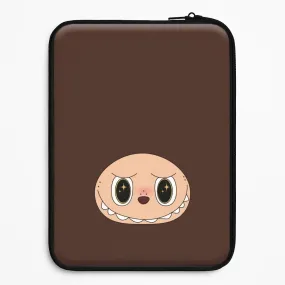 Grip Texture Cute Brown Monster Face Laptop Sleeve