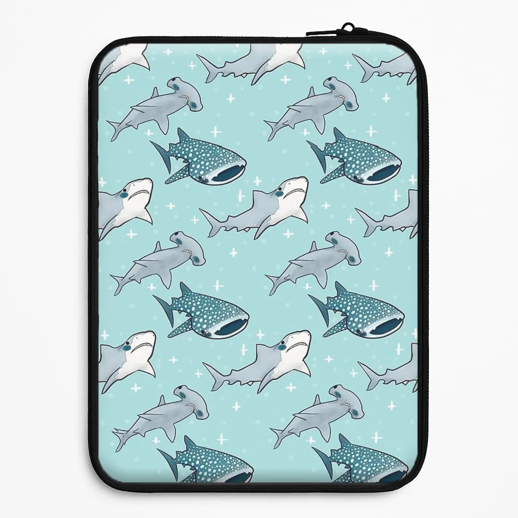 Shark Pattern Laptop Sleeve Sleek Surface
