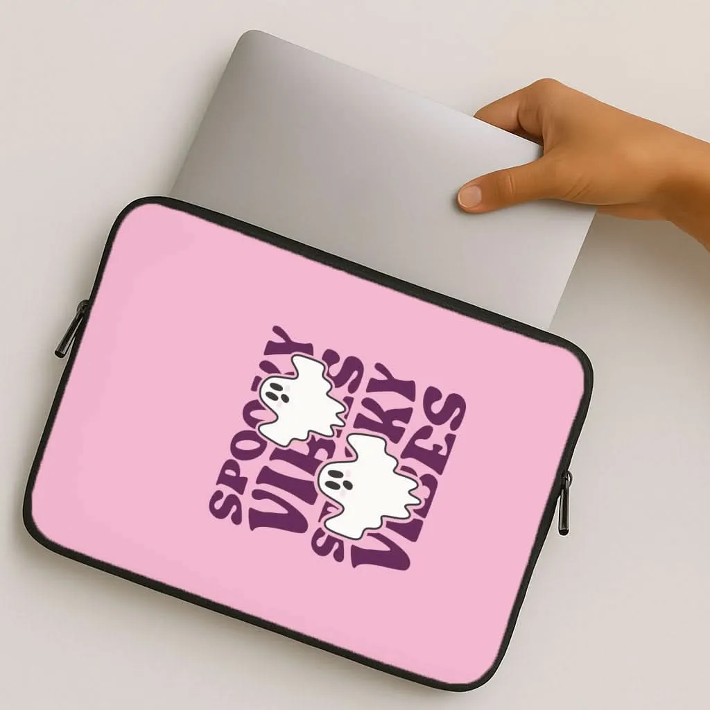 Spooky Vibes Pink Laptop Sleeve Daily Essential Durable Surface