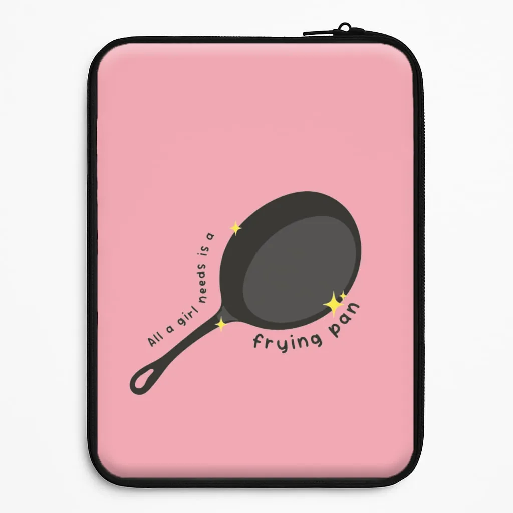All A Girl Needs Is A Frying Pan Laptop Sleeve Glossy surface
