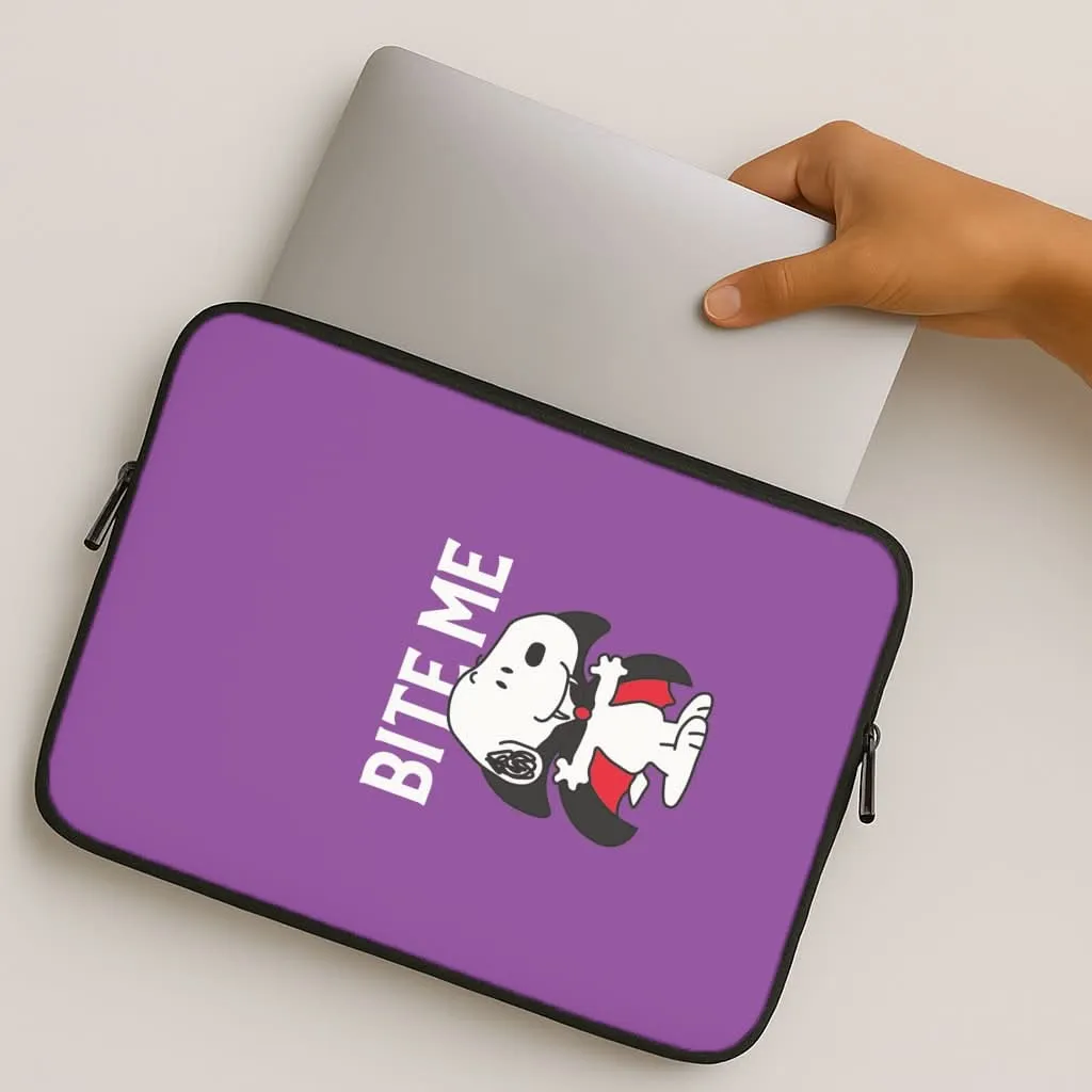 Bite Me Cartoon Beagle Laptop Sleeve Modern Grip