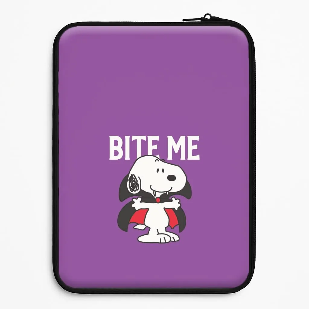 Minimal Form Rugged Surface Build Bite Me Cartoon Beagle Laptop Sleeve