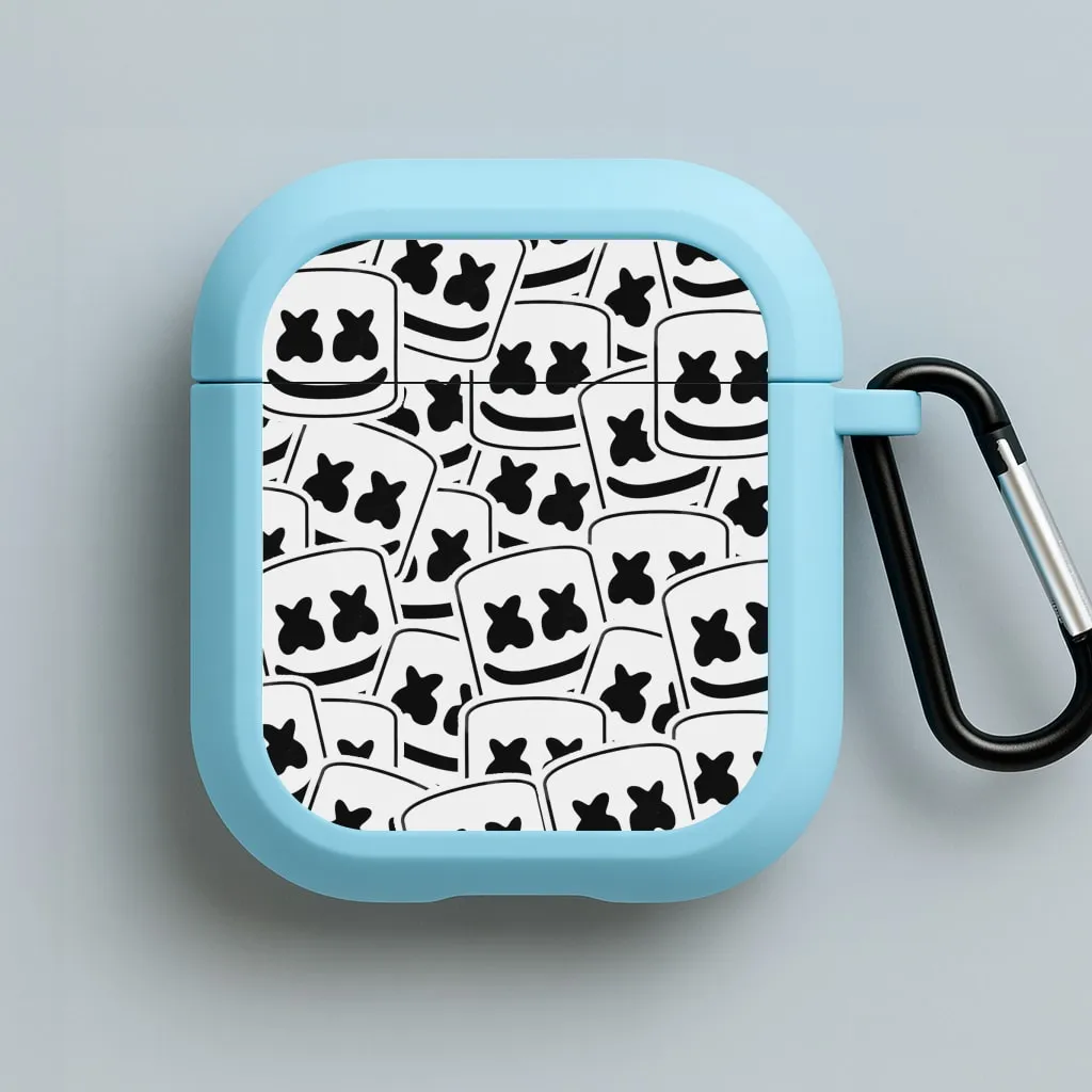 Collage - White Helmet DJ AirPods Case Durable Travel Organizer sleek durable design