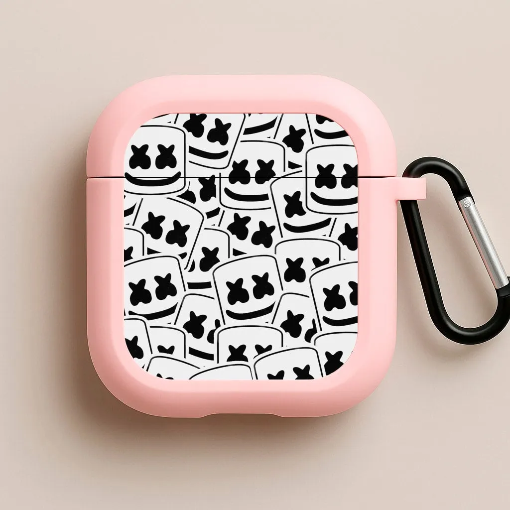 anti shock earbuds cover soft flexible gradient travel protector Collage - White Helmet DJ AirPods Case