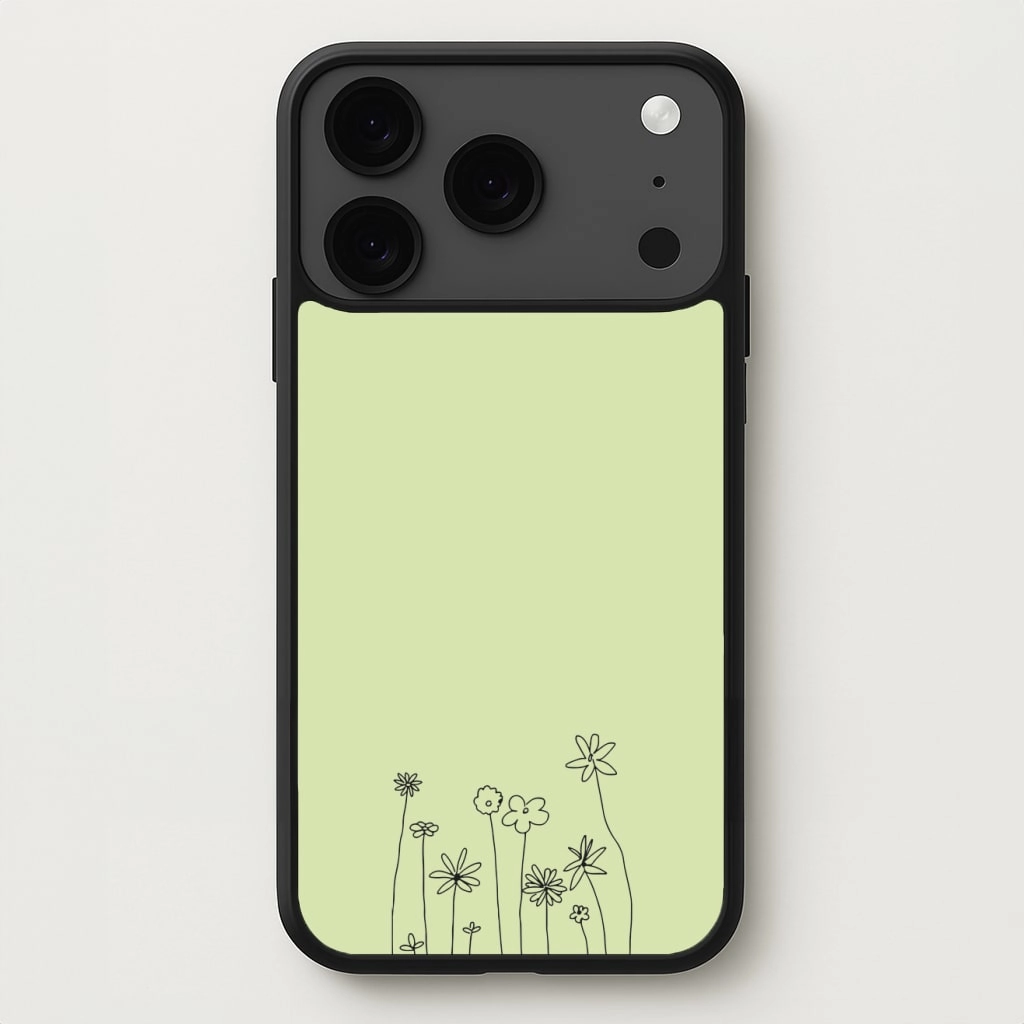 Modern Form Floral Outline - Floral Phone Case