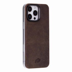 Gradient Finish Rohan MagSafe Leather Back Case - iPhone 16 Pro, Distressed Coffee