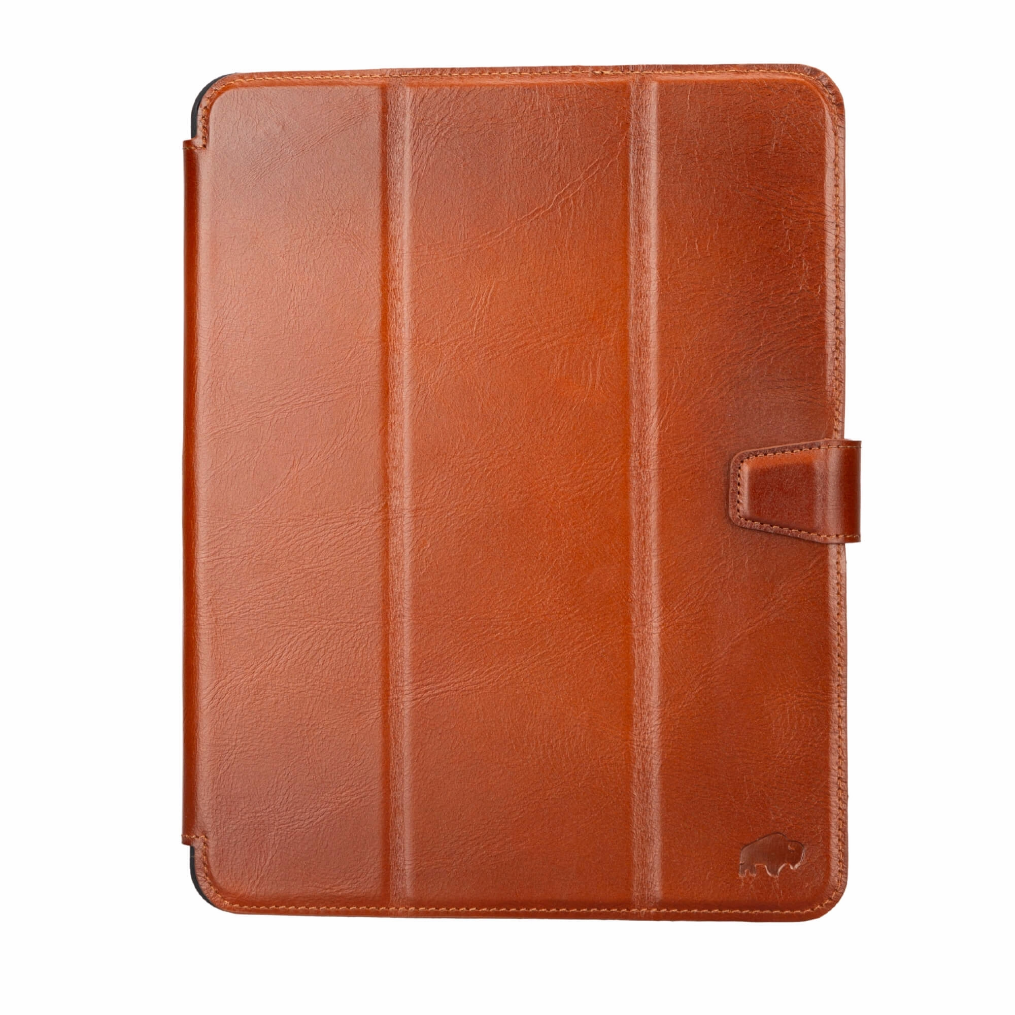 Trigon Leather Folio Case - iPad Air 13" (M2 & M3), Burnished Tan Soft Microfiber Lining fashion minimalist design