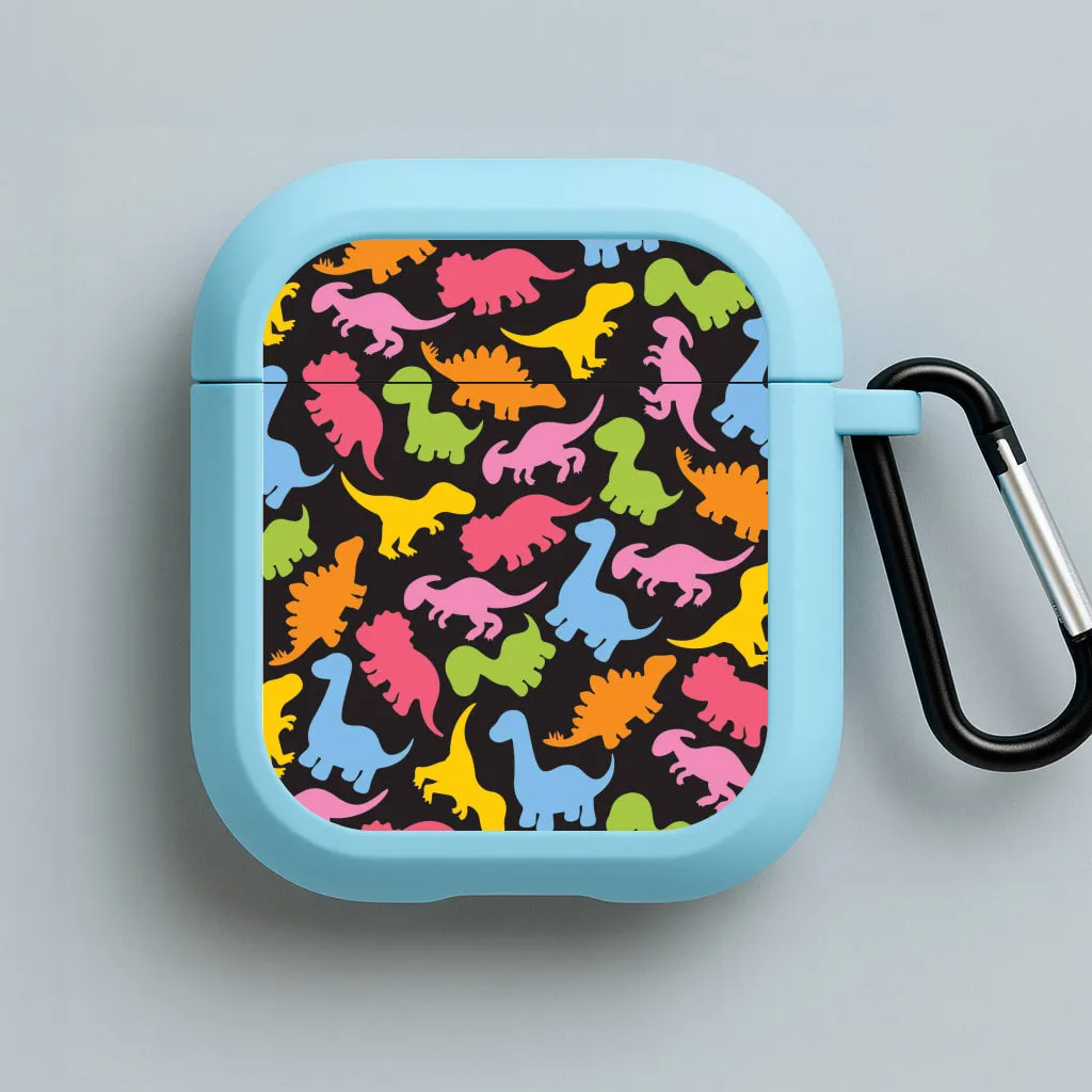 Dinosaurs Collage - Dinosaurs AirPods Case Minimalist Travel Holder