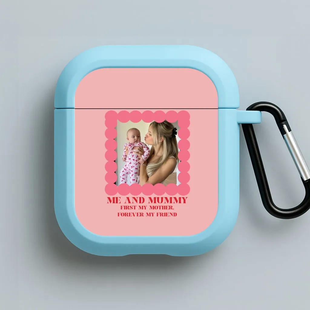 Me And Mummy - Personalised Mother's Day AirPods Case metal clasp airpods case leather texture earbuds shell