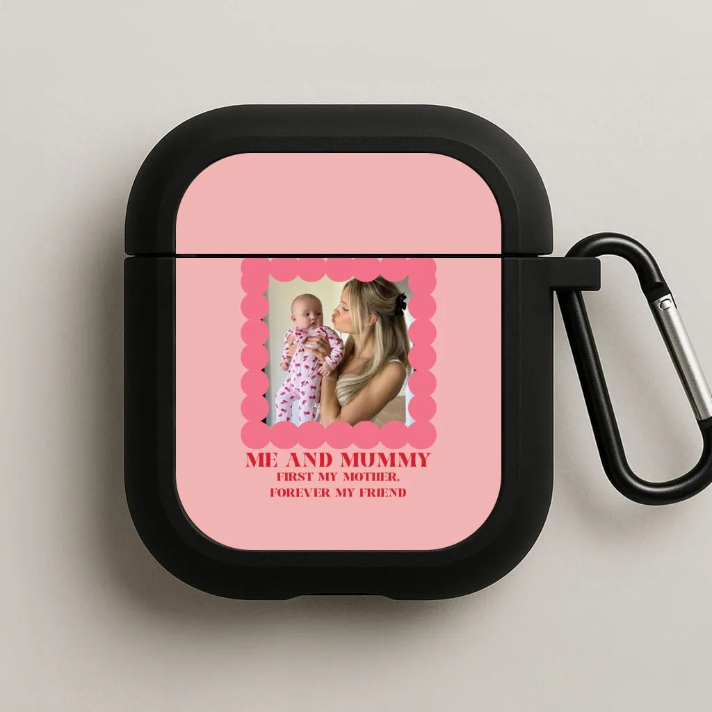 shock absorbing silicone airpods case portable silicone shell Me And Mummy - Personalised Mother's Day AirPods Case