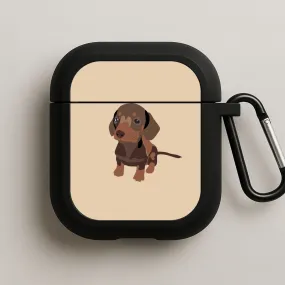 Protective Carry Case Brown - Dachshunds AirPods Case