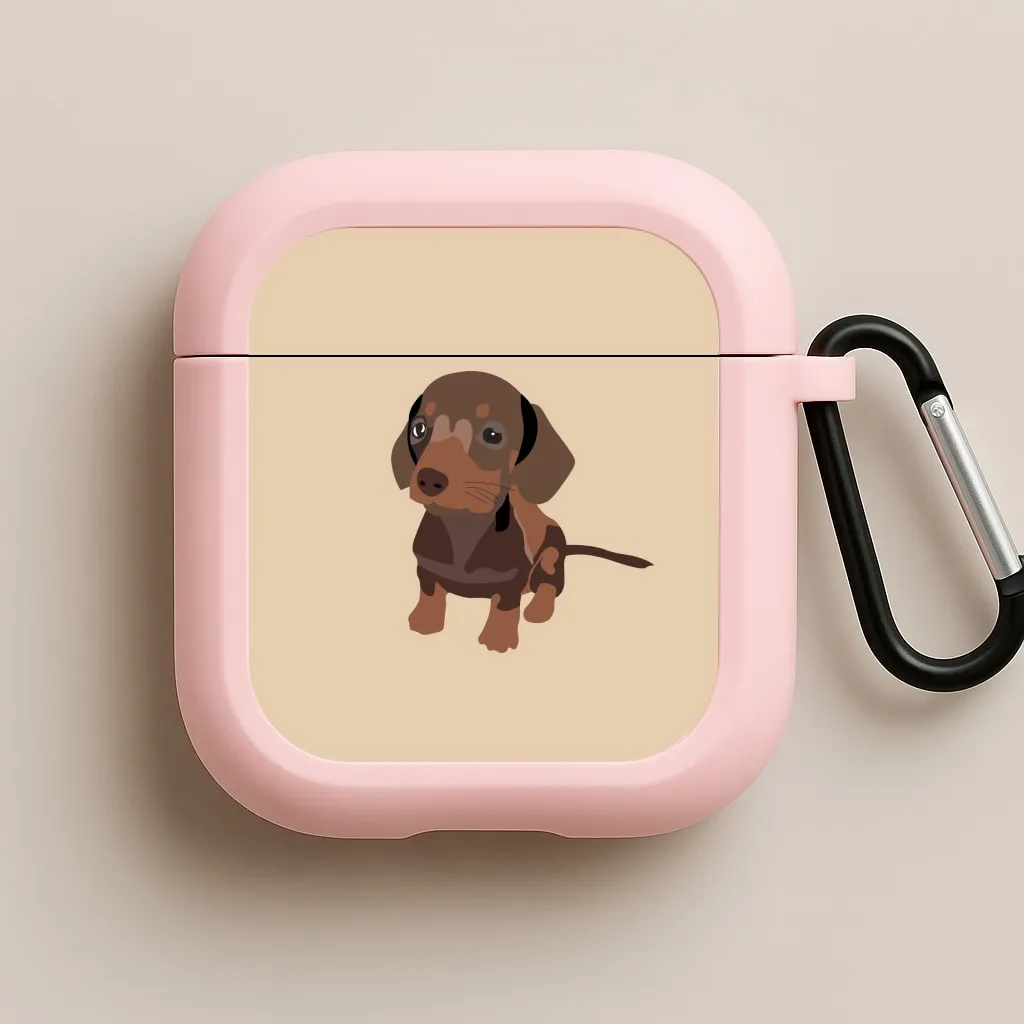 Brown - Dachshunds AirPods Case eco vegan silicone airpods shell