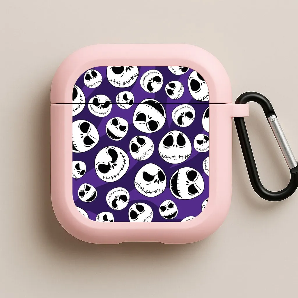 Skull Pattern AirPods Case durable sporty leather airpods case