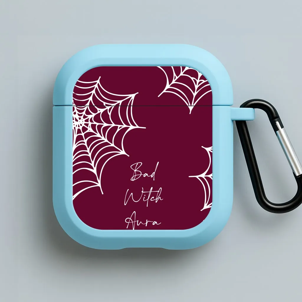 Bad Witch Aura Spider Webs AirPods Case Soft Feel Coating