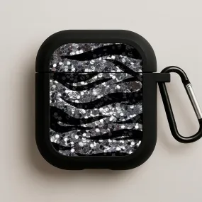 simple airpods holder Silver Sequin Tiger Pattern AirPods Case