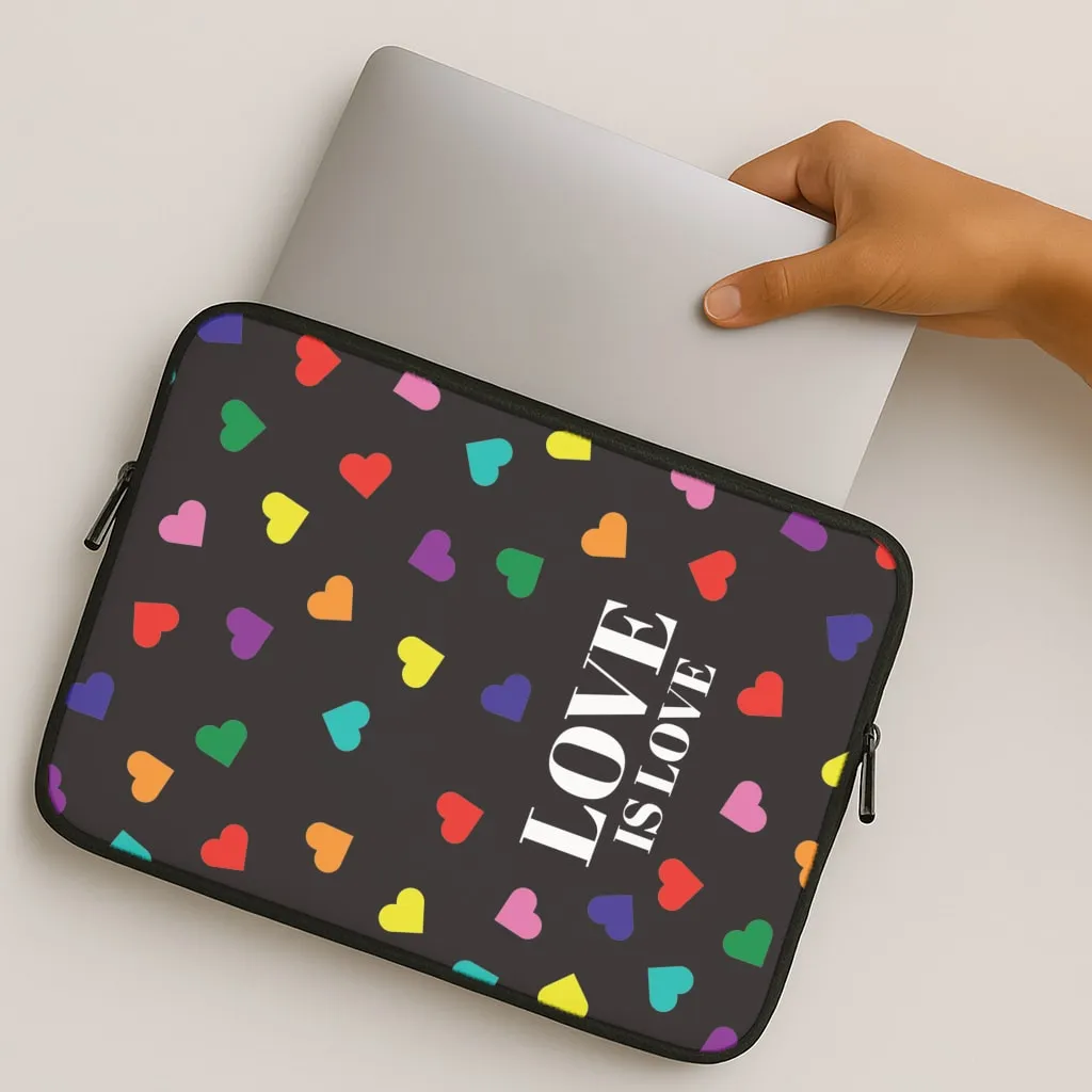 Patterned Design Shock shield Love Is Love - Pride Laptop Sleeve