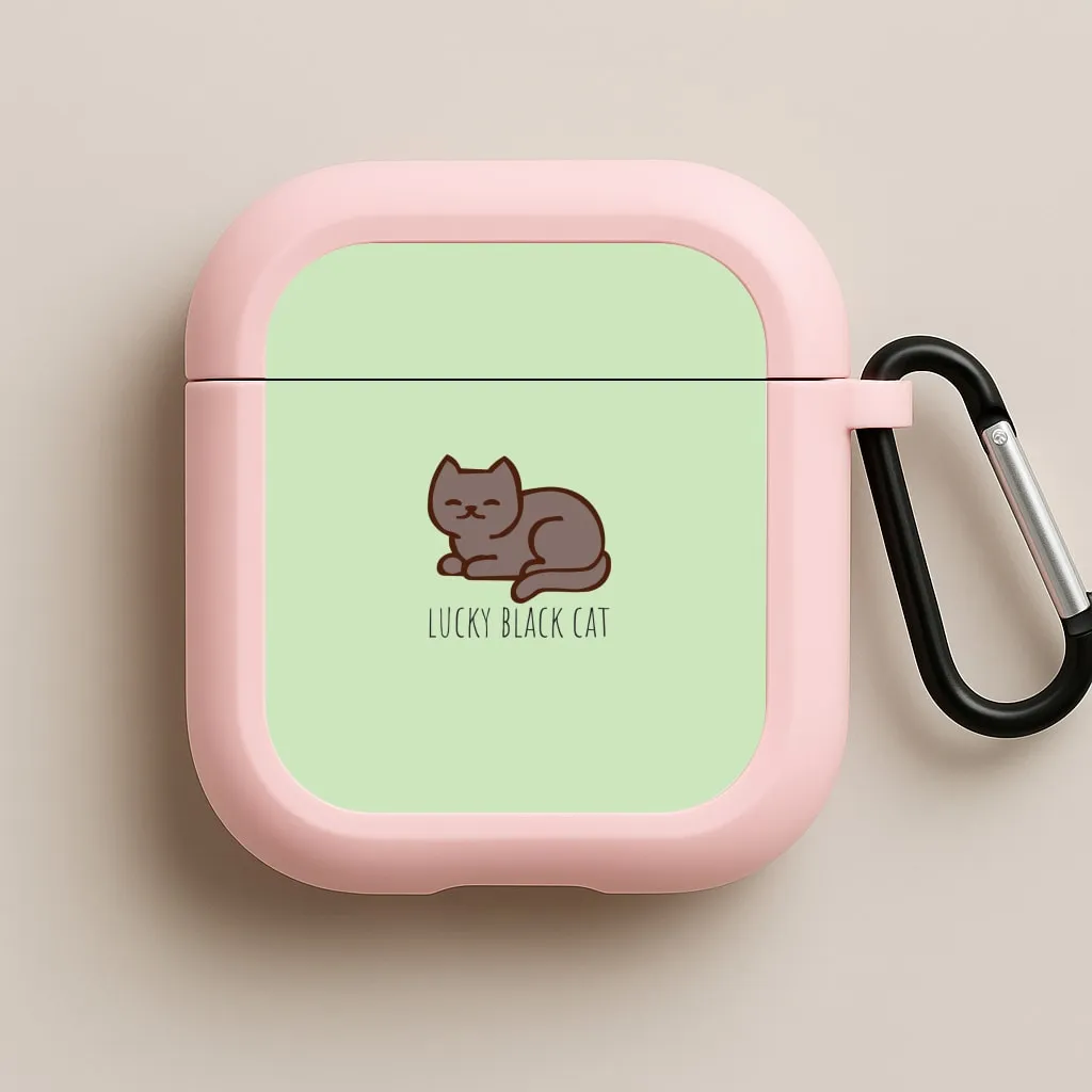 Soft touch finish Lucky Black Cat - Cats AirPods Case