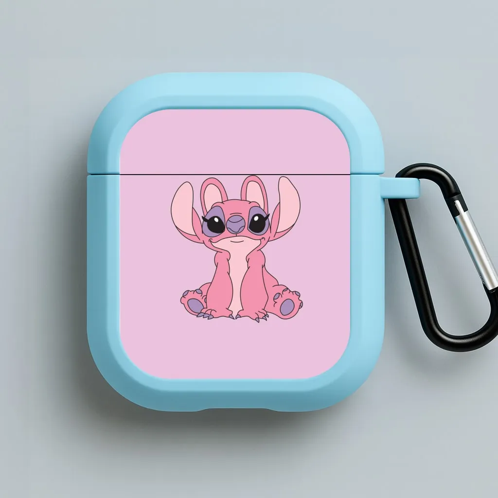 Compact Storage Organizer Sitting Down - Pink Alien AirPods Case