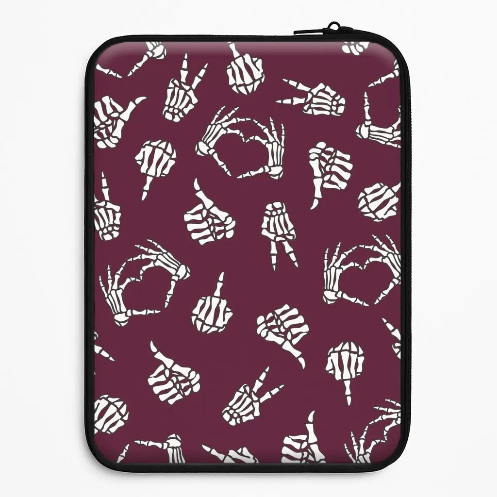 Color Pattern Luxury Shine Skeleton Hands Pattern Laptop Sleeve