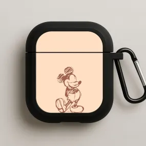 Sketched Mouse Outline Beige  AirPods Case Fashion Gadget Holder